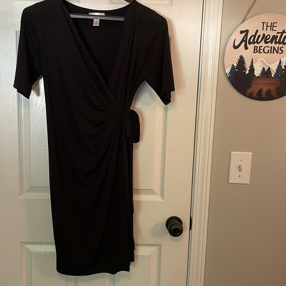 Motherhood Maternity black dress with side tie